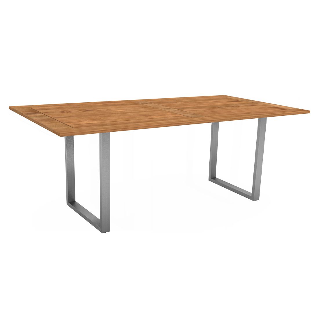 Rustfritt stål rammeverk på Hagemøbelsett Viona 7 plasser teak Stern