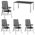 Hagemøbelsett Wave 4 plasser aluminium forfra