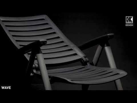 Hagemøbelsett Wave 4 plasser aluminium 160x95 cm bakside