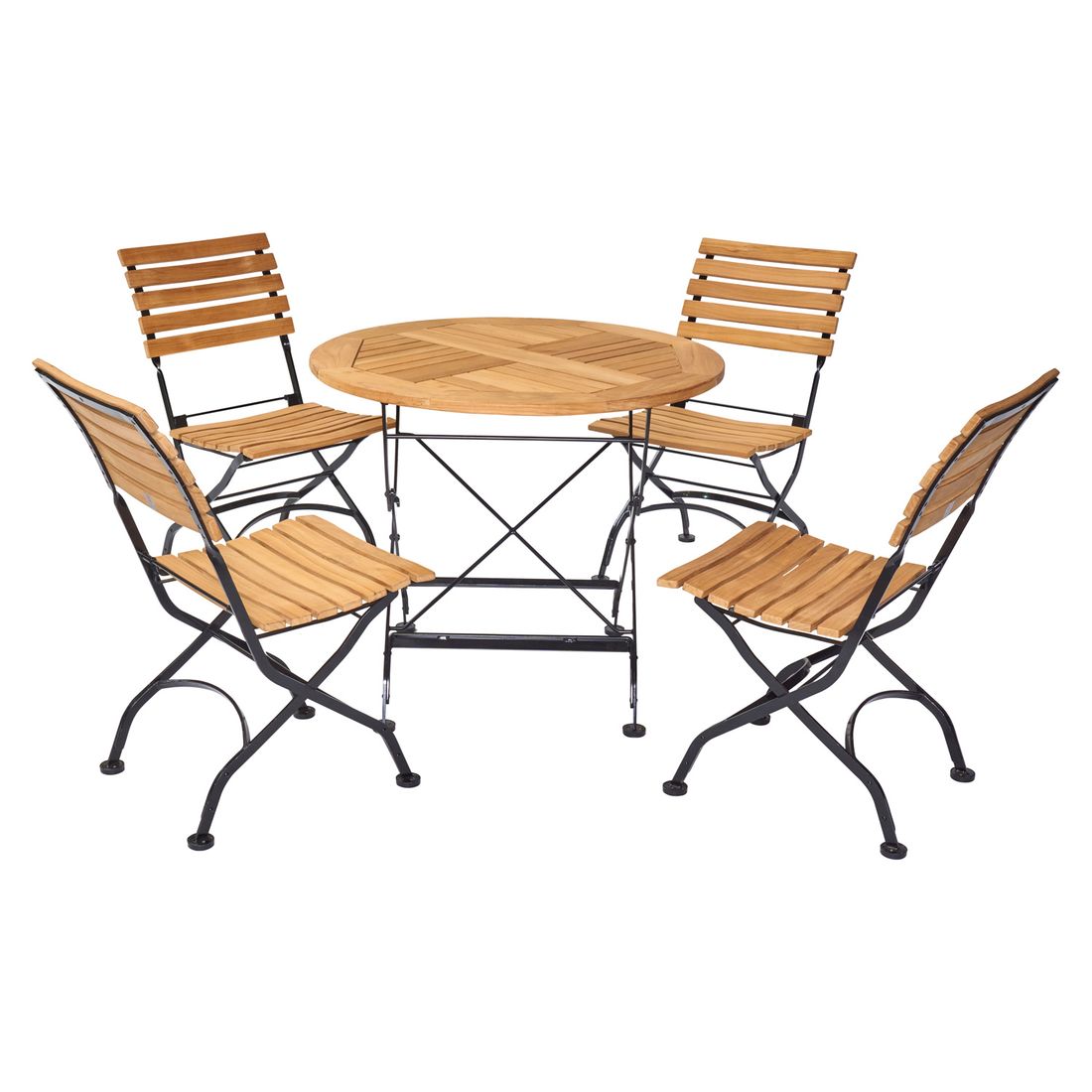 Hagemøbelsett Wimbledon 4 plasser teak/stål bakside