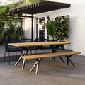 Hagemøbelsett Zui 7 plasser aluminium og teak forfra