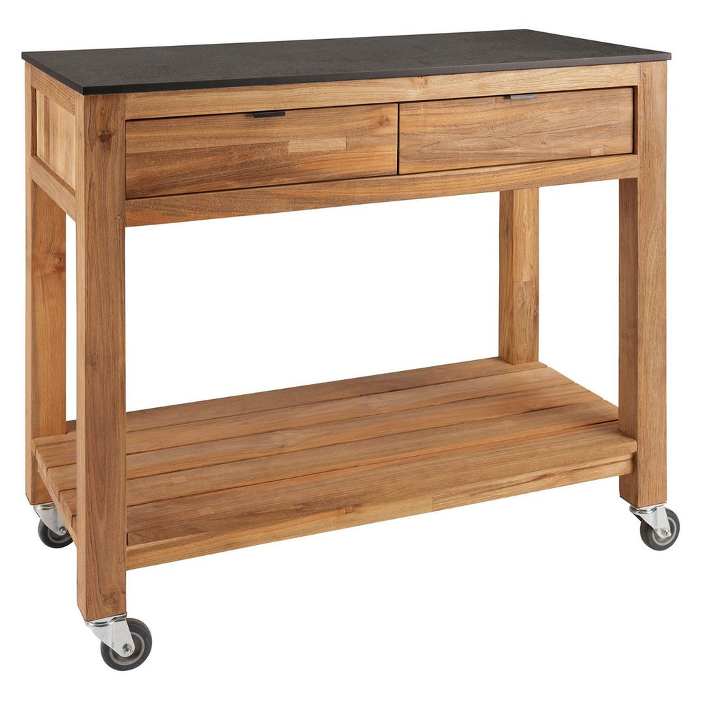 Hageskap Hilda resirkulert teak/Silverstar 100x50 cm forfra