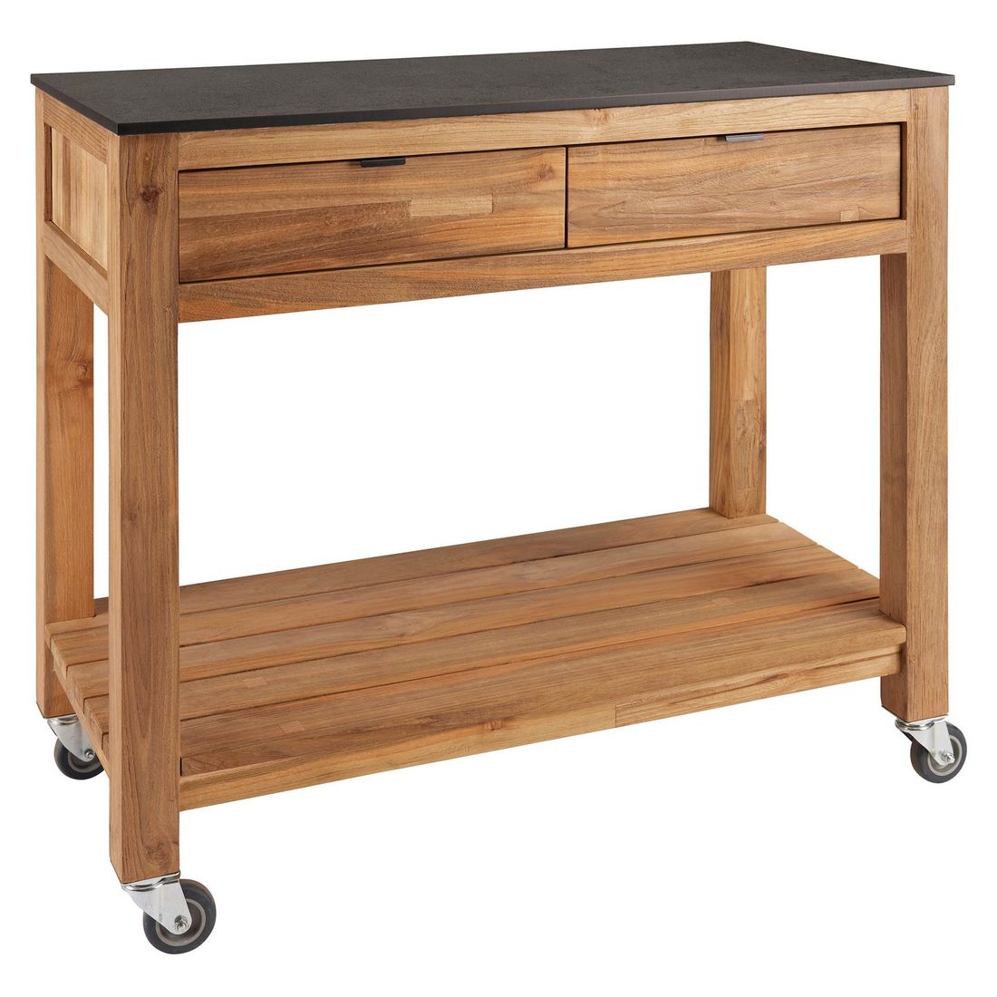 Hageskap Hilda resirkulert teak/Silverstar 100x50 cm forfra