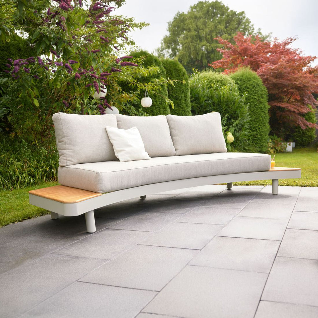 Hagesofa 7015 aluminium/olefin 258x80 cm forfra