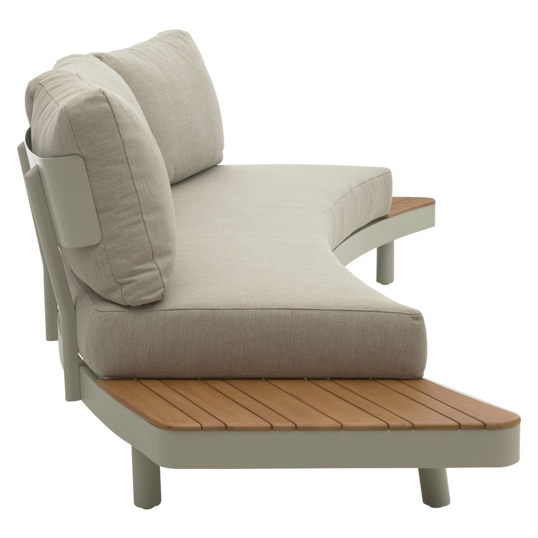 Hagesofa 7015 aluminium/olefin 258x80 cm montert i hage