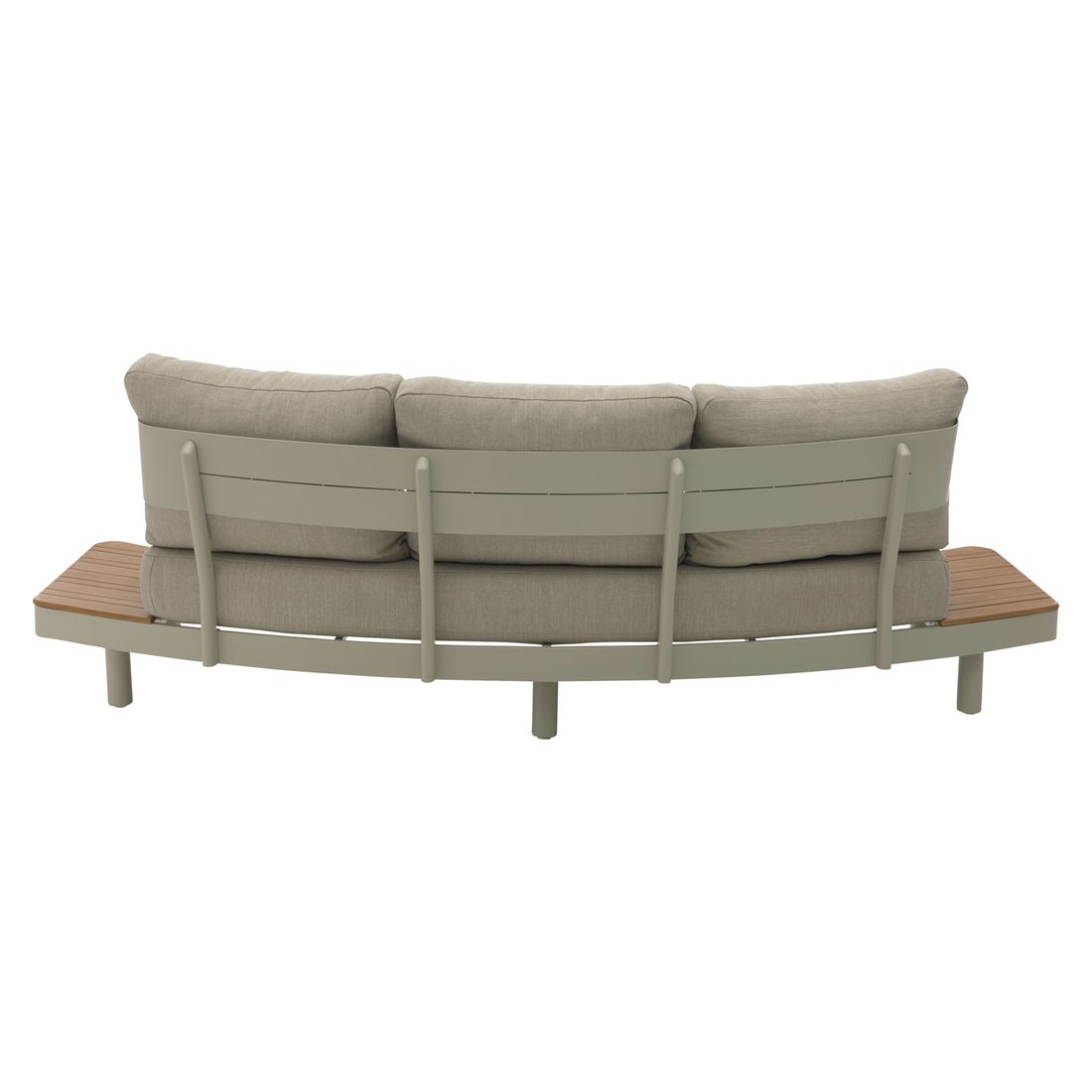Hagesofa 7015 aluminium/olefin 258x80 cm nærbilde av armstøtte