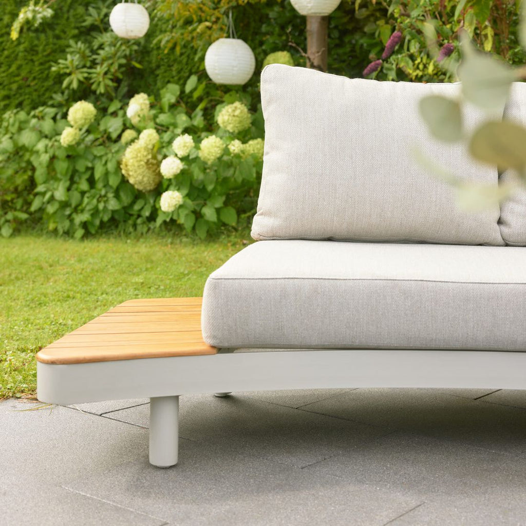 Hagesofa 7015 aluminium/olefin 258x80 cm sideprofil