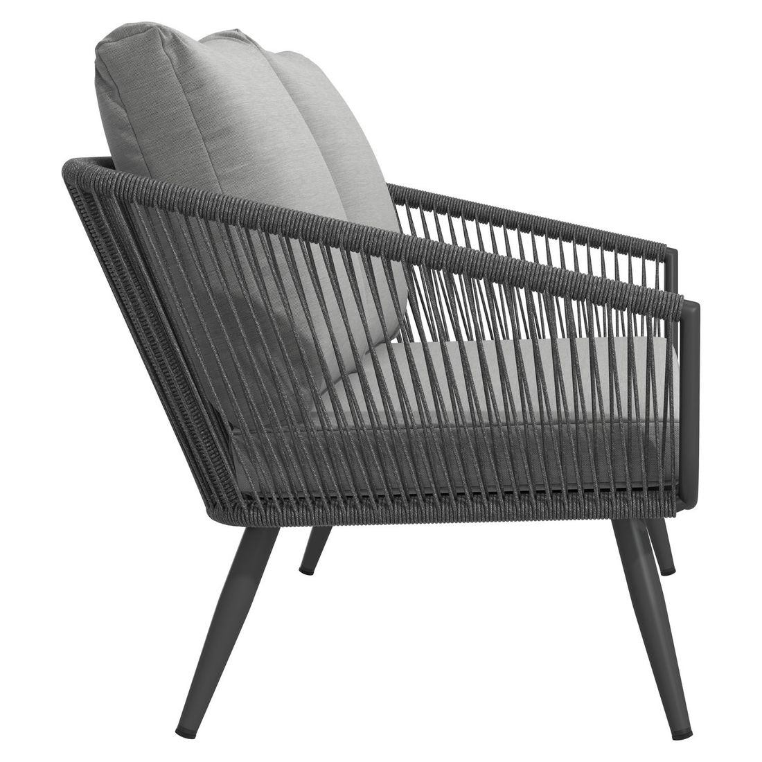 Hagesofa Alex aluminium/tau/olefin 126 cm nærbilde stoff