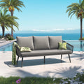 Hagesofa Alex aluminium tau olefin 180 cm grå forfra