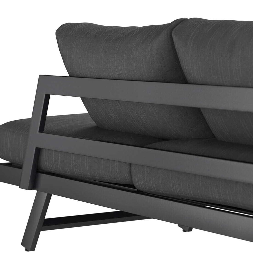 Hagesofa Atlanta aluminium olefin 210x73 cm i antrasittgrå farge