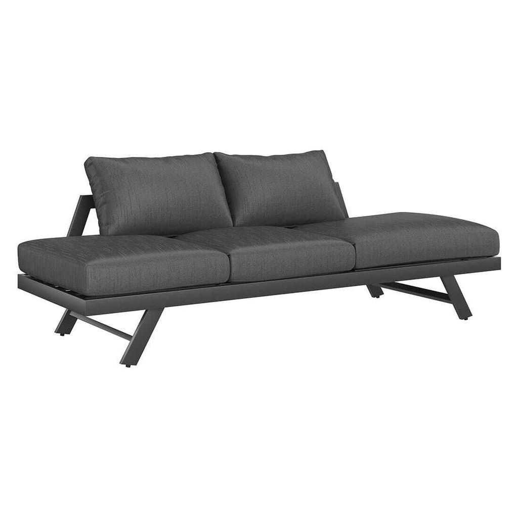 Hagesofa Atlanta aluminium olefin 210x73 cm bakside