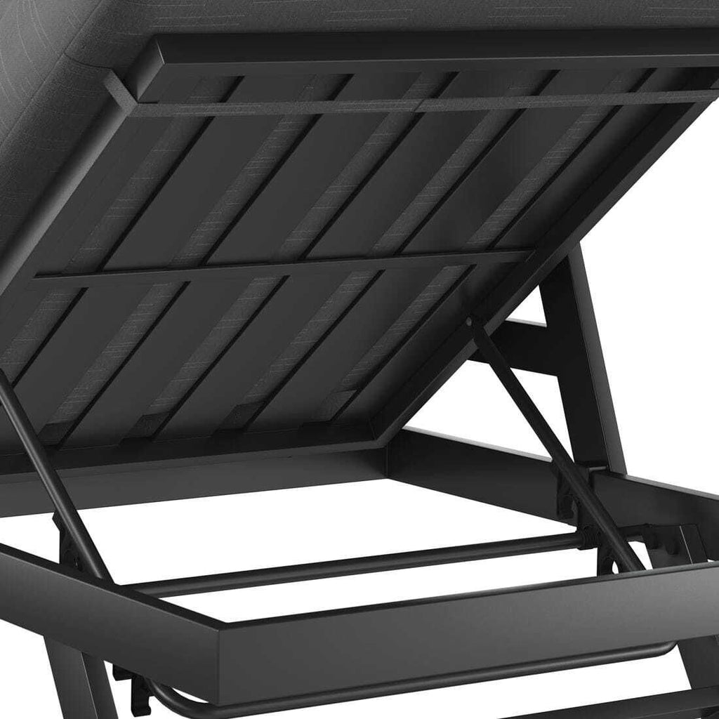 Hagesofa Atlanta aluminium olefin 210x73 cm sett fra siden
