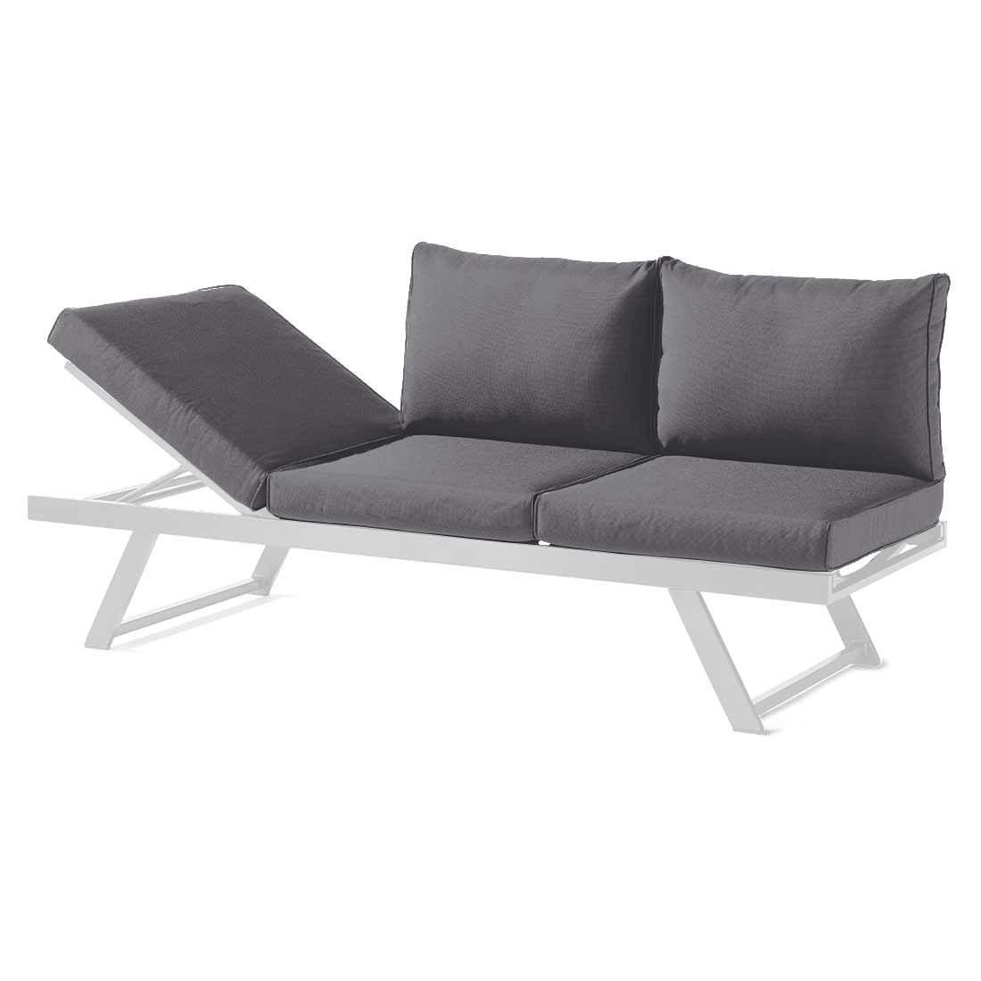 Hagesofa Auckland aluminium/Sunproof 204x72 cm montert i hage