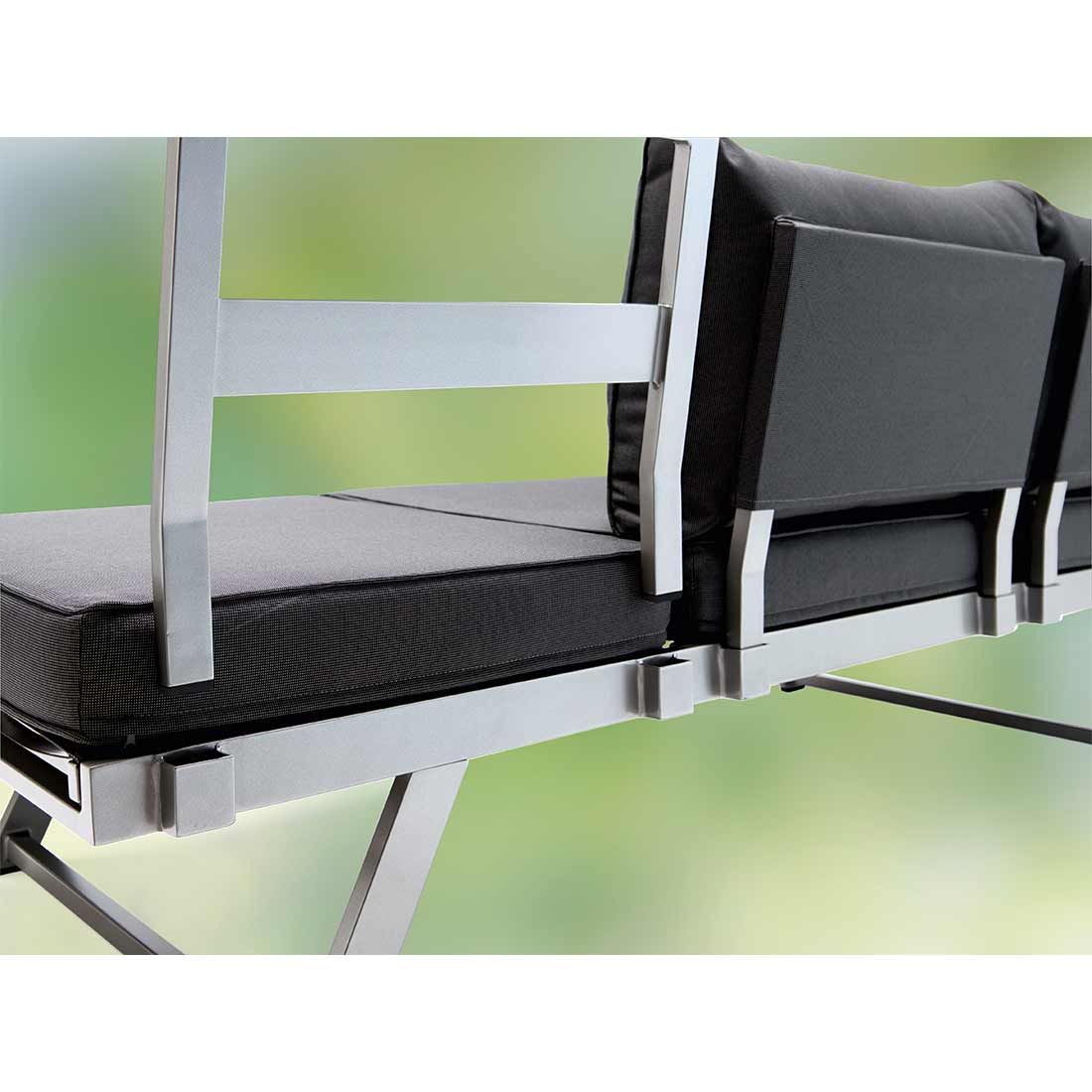 Hagesofa Auckland aluminium/Sunproof 204x72 cm i moderne hagemiljø