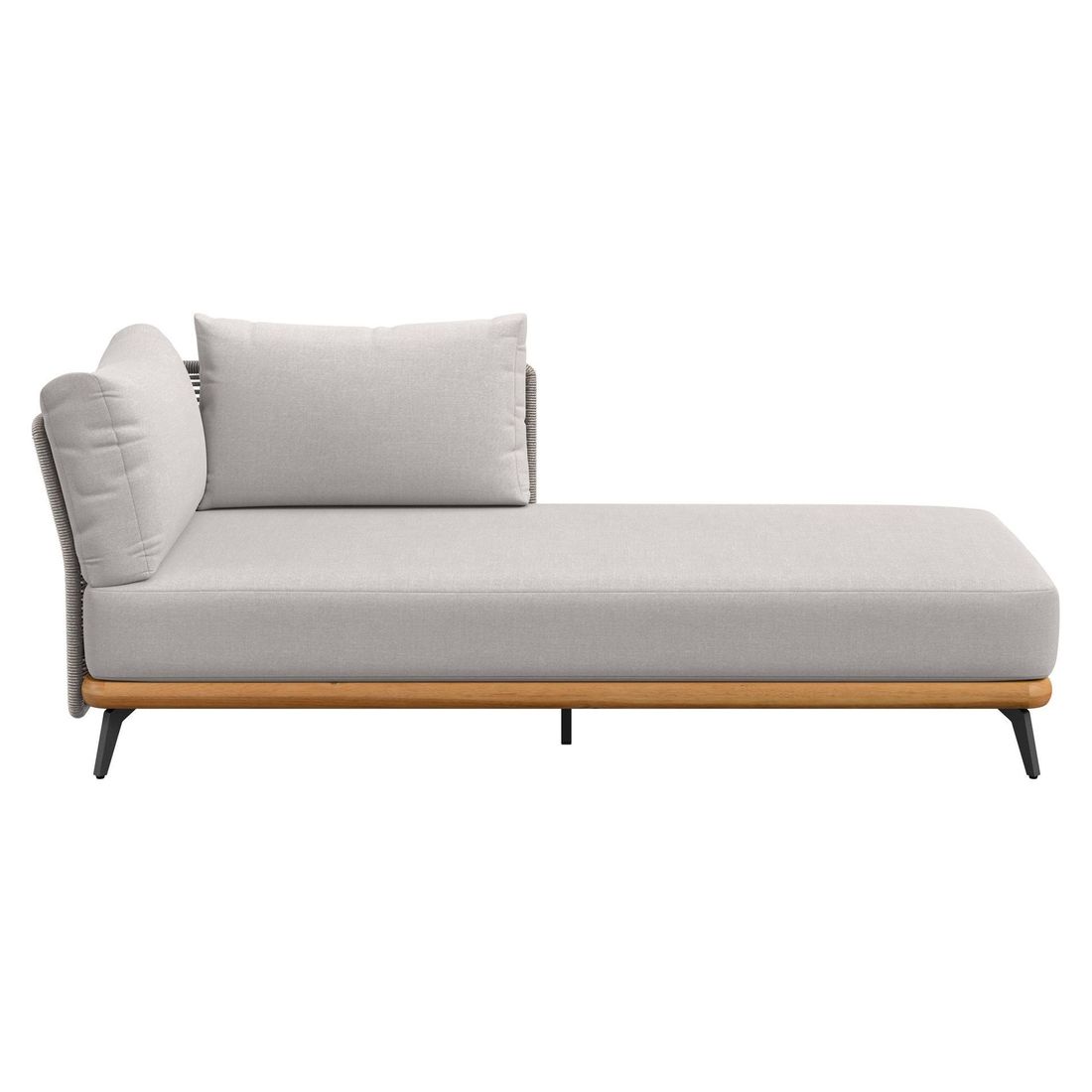 Montert Hagesofa Ava akasie/tau 190 cm på terrasse