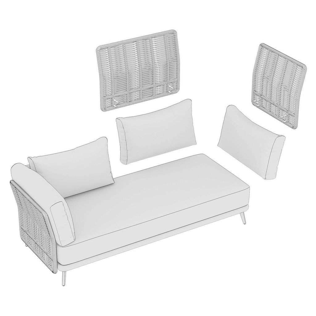 Montert Hagesofa Ava akasie tau 199 cm på terrasse