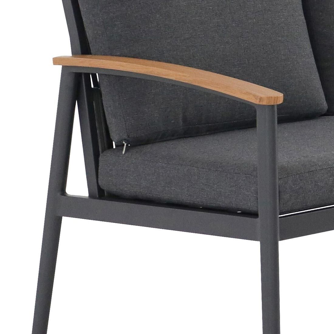 Montert Hagesofa Avento aluminium og tau 198 cm på terrasse