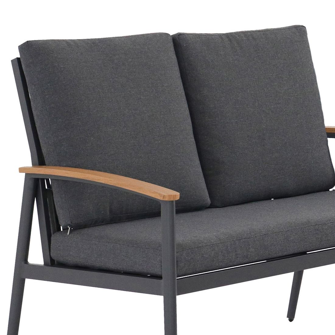 Hagesofa Avento aluminium tau 160 cm montert i hage