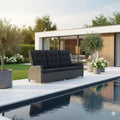 Hagesofa Barcelona regulerbar polyrotting 210 cm front