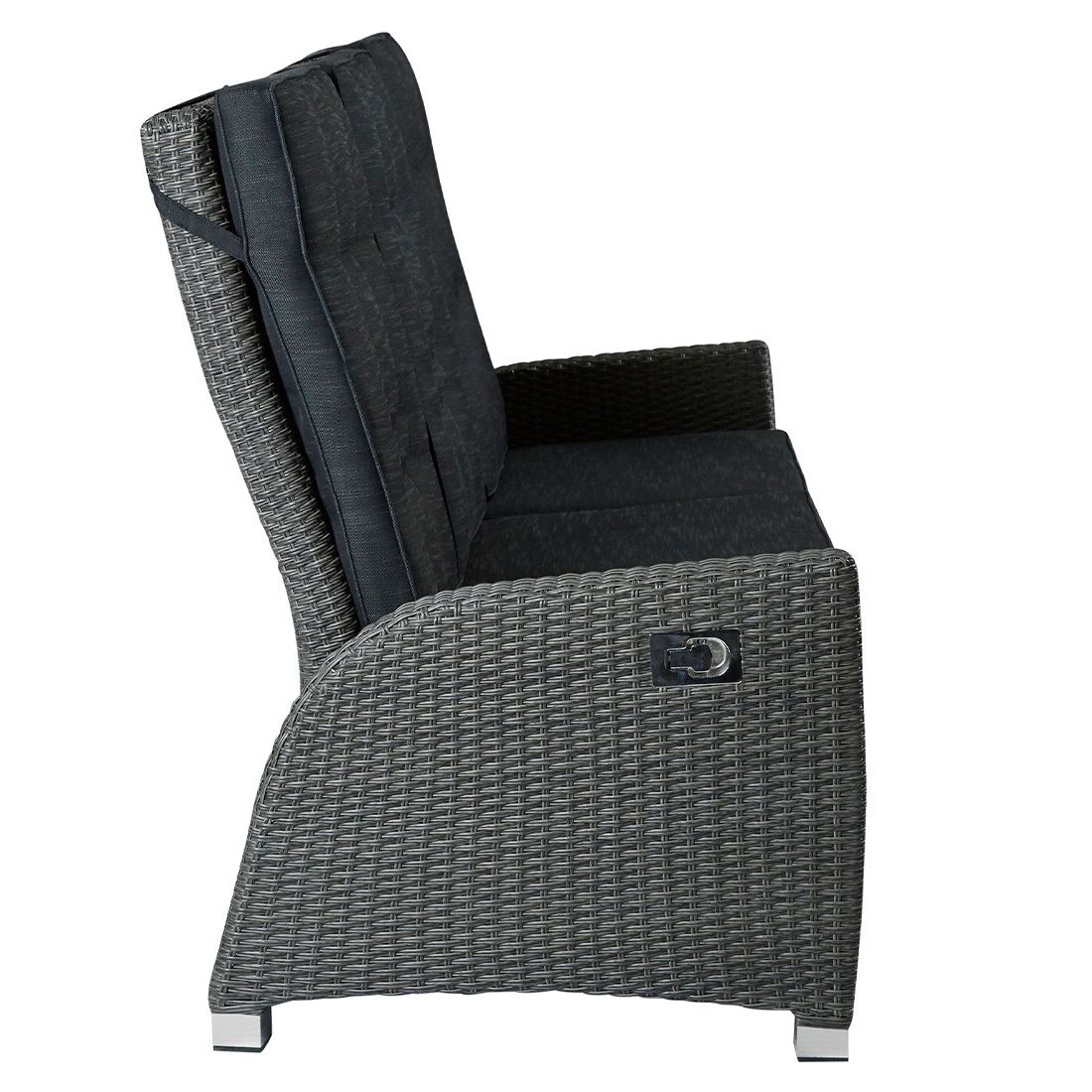 Montert Hagesofa Barcelona regulerbar polyrotting 210 cm på terrasse