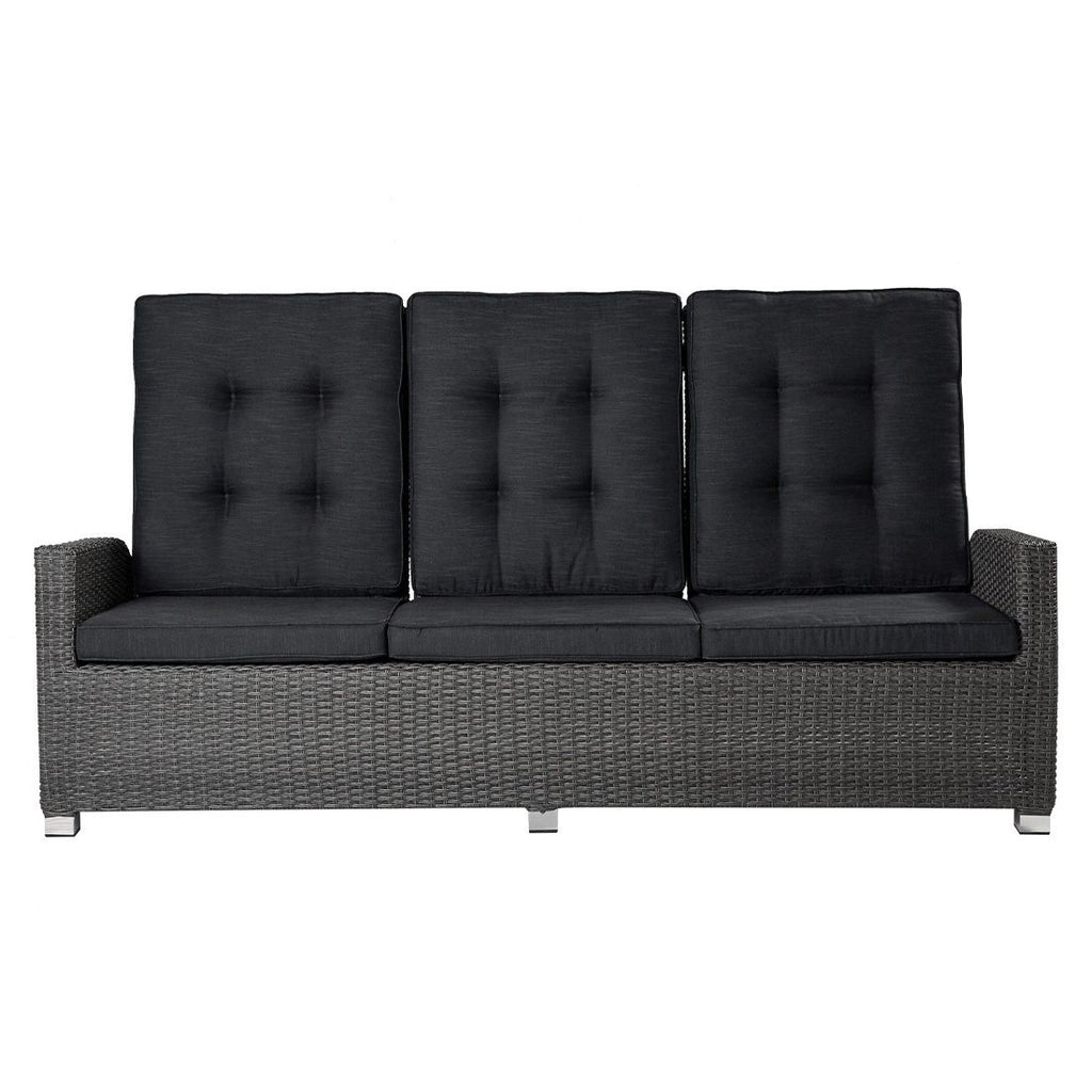 Nærbilde av justerbar rygg på Hagesofa Barcelona regulerbar polyrotting 210 cm