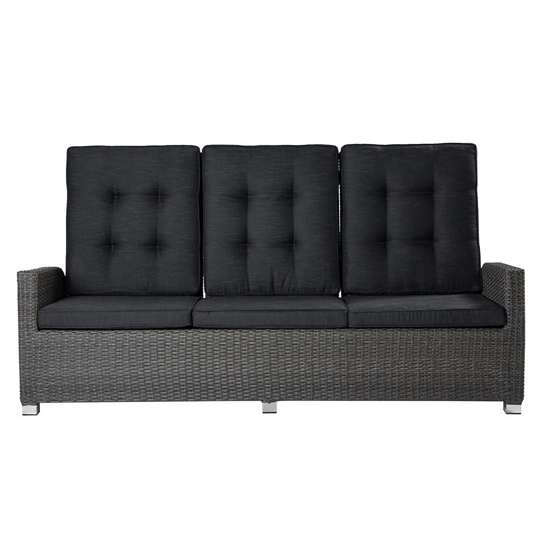 Nærbilde av justerbar rygg på Hagesofa Barcelona regulerbar polyrotting 210 cm