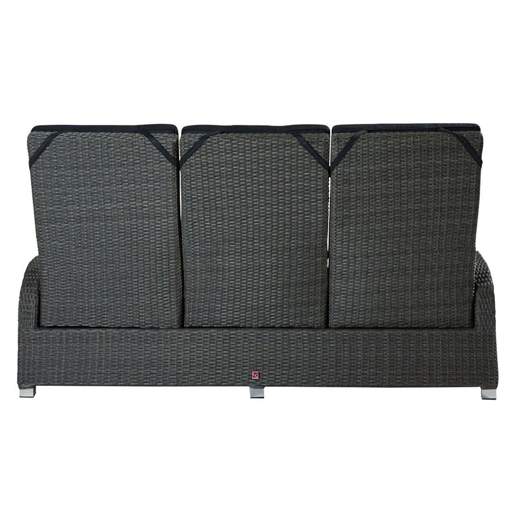 Sideprofil av Hagesofa Barcelona regulerbar polyrotting 210 cm