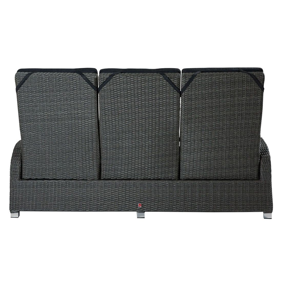 Sideprofil av Hagesofa Barcelona regulerbar polyrotting 210 cm