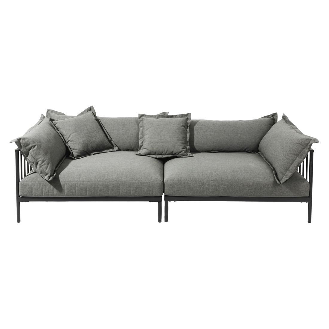 Hagesofa Beary stål/olefin 260x115 cm montert i hage