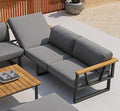 Hagesofa Belvedere rustfritt stål/utestoff 239 cm fra forsiden