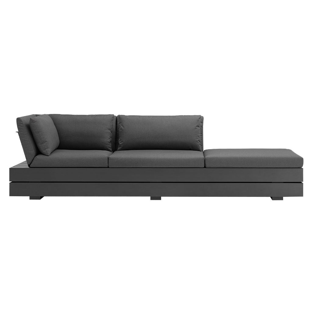 Hagesofa Boxx aluminium akryl antrasitt bakside