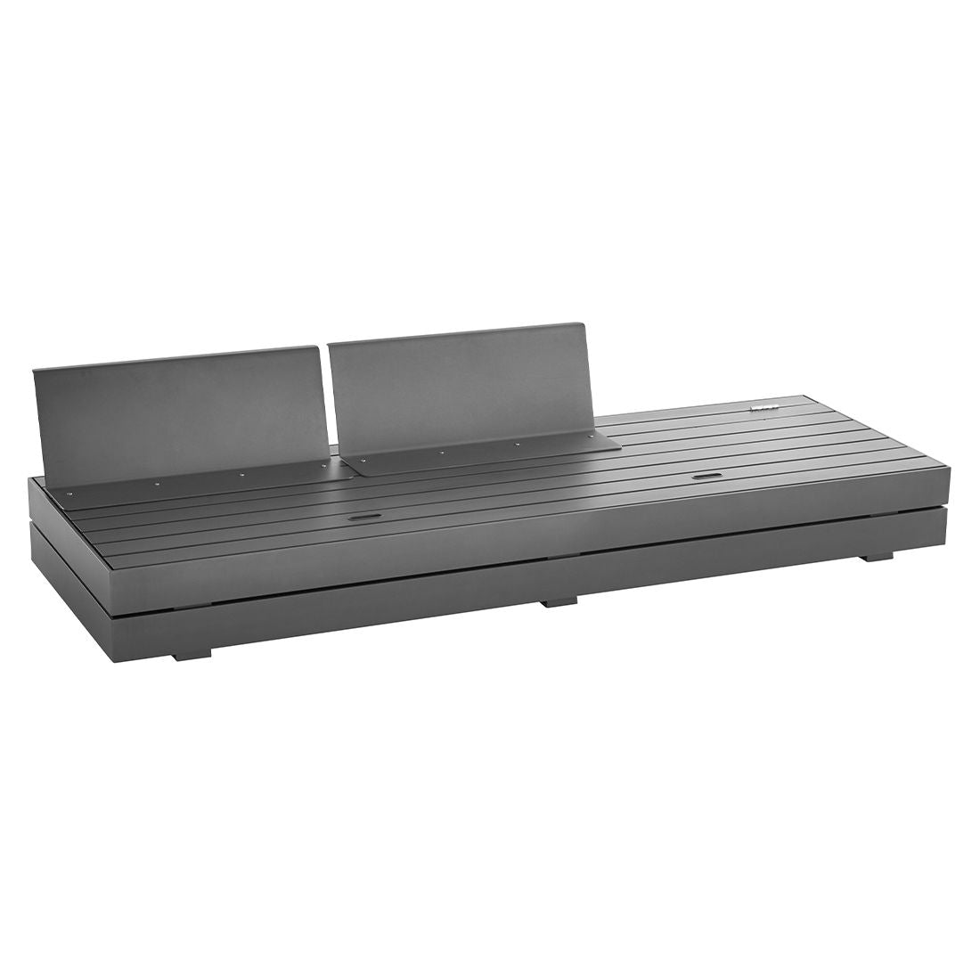 Detalj av stoff på Hagesofa Boxx aluminium akryl antrasitt