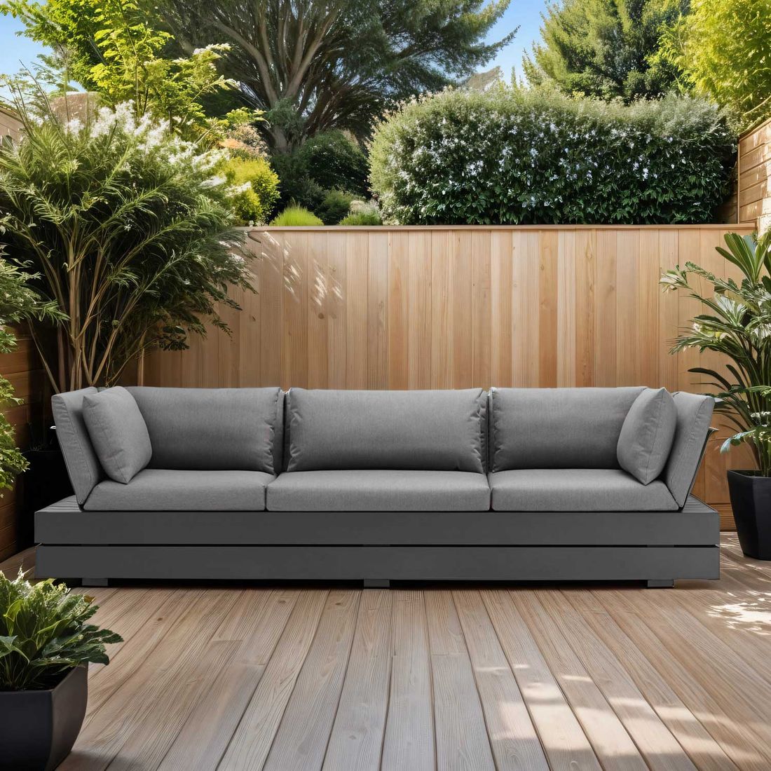 Hagesofa Boxx aluminium/akryl antrasitt - Solpuri forfra