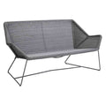 Hagesofa Breeze flettverk/stål 154 cm lysgrå forfra