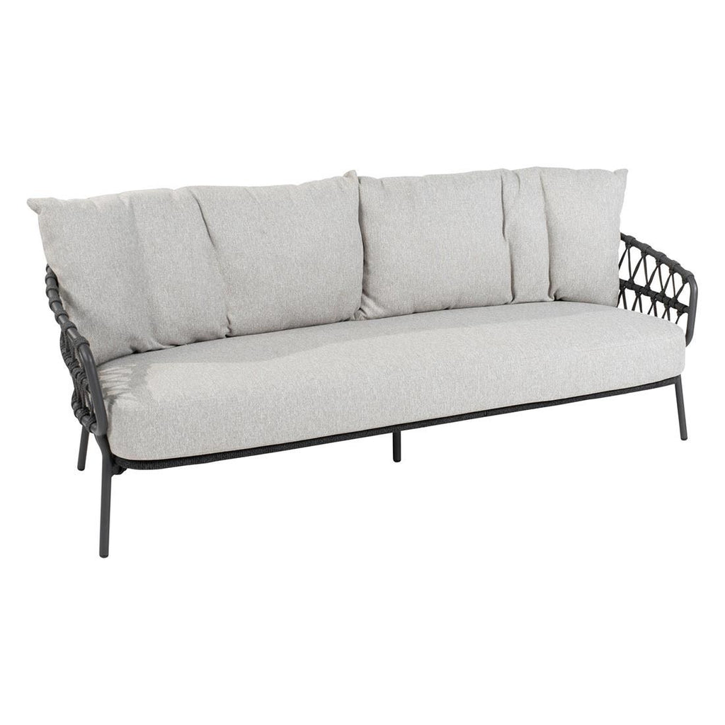 Hagesofa Calpi rustfritt stål tau 197 cm bakside