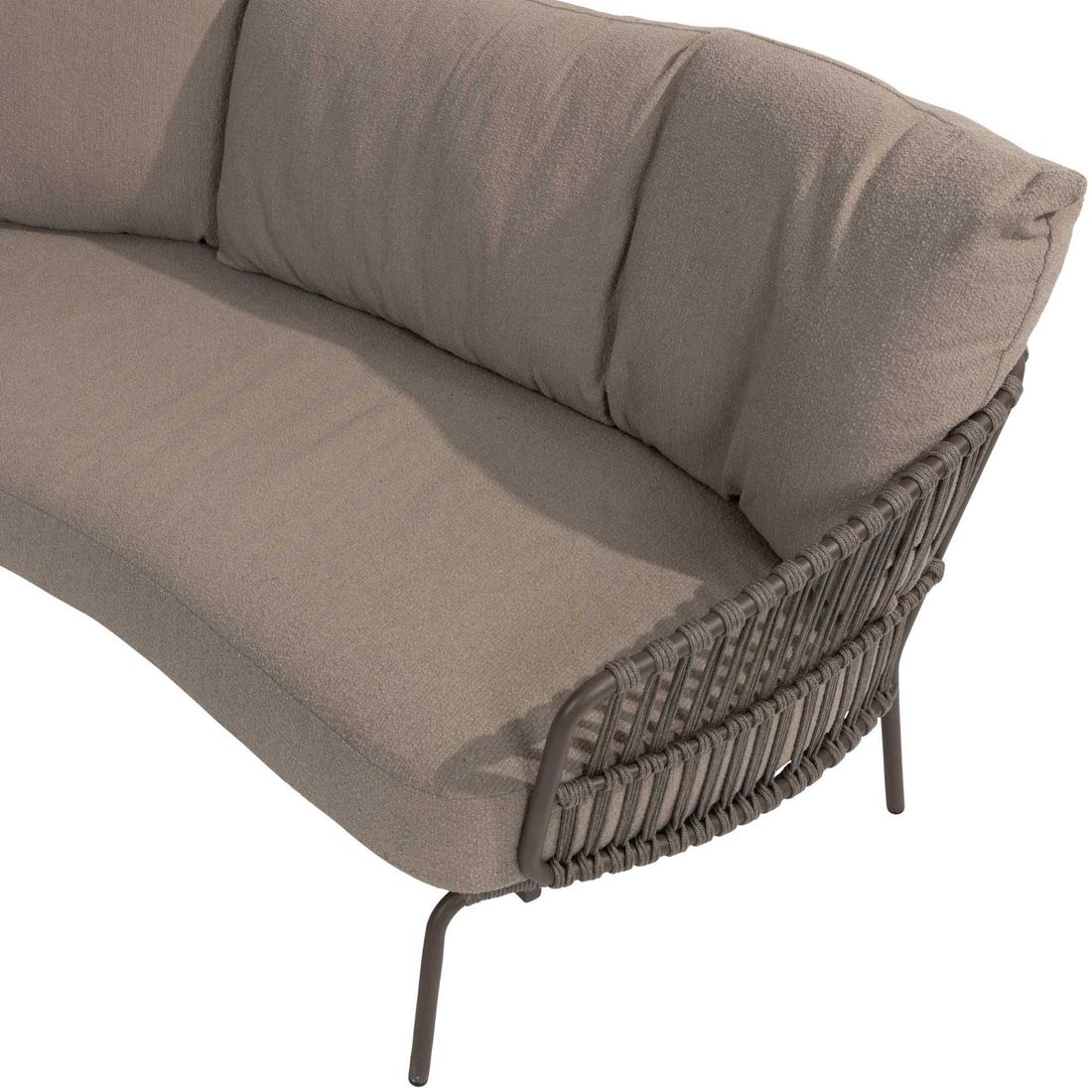 Oversiktsbilde av Hagesofa Capalbio rustfritt stål tau olefin 226 cm på terrasse