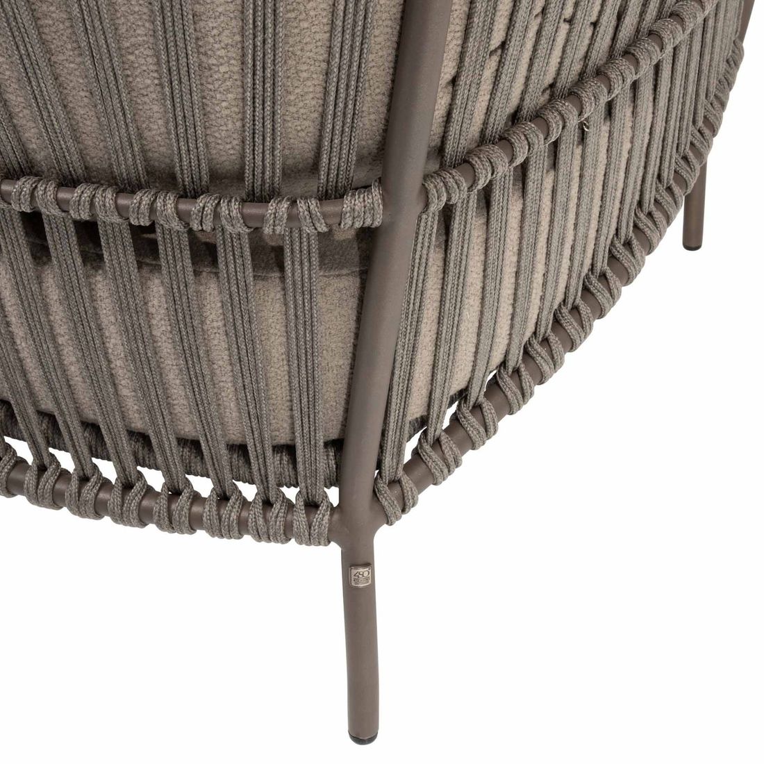 Hagesofa Capalbio rustfritt stål tau olefin 226 cm med puter