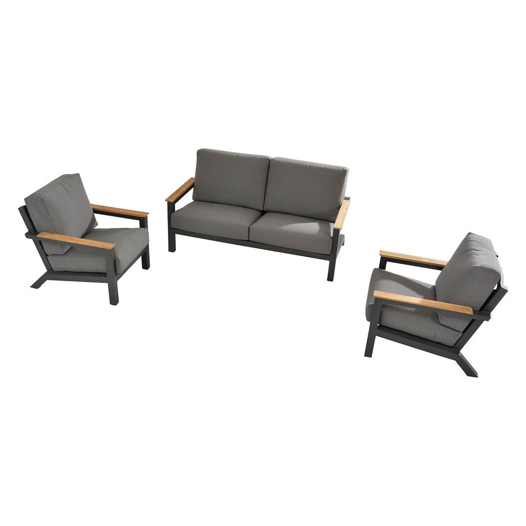 Detaljbilde av Olefin stoff på Hagesofa Capitol aluminium/olefin 176 cm