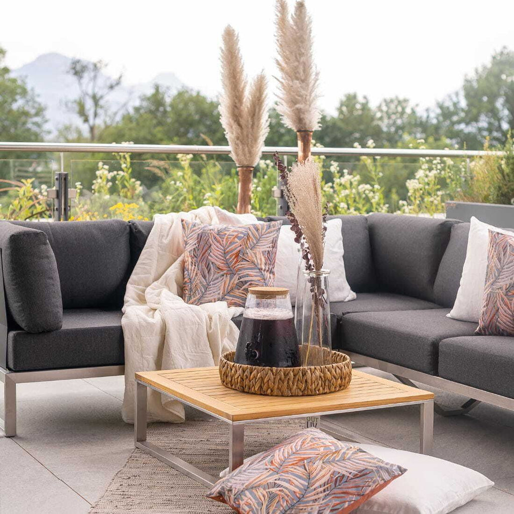 Hagesofa Capri justerbar rustfritt stål 240 cm sittekomfort