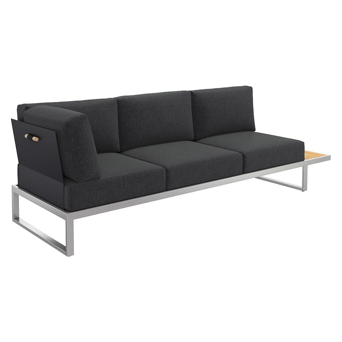 Hagesofa Capri justerbar rustfritt stål 240 cm bakside