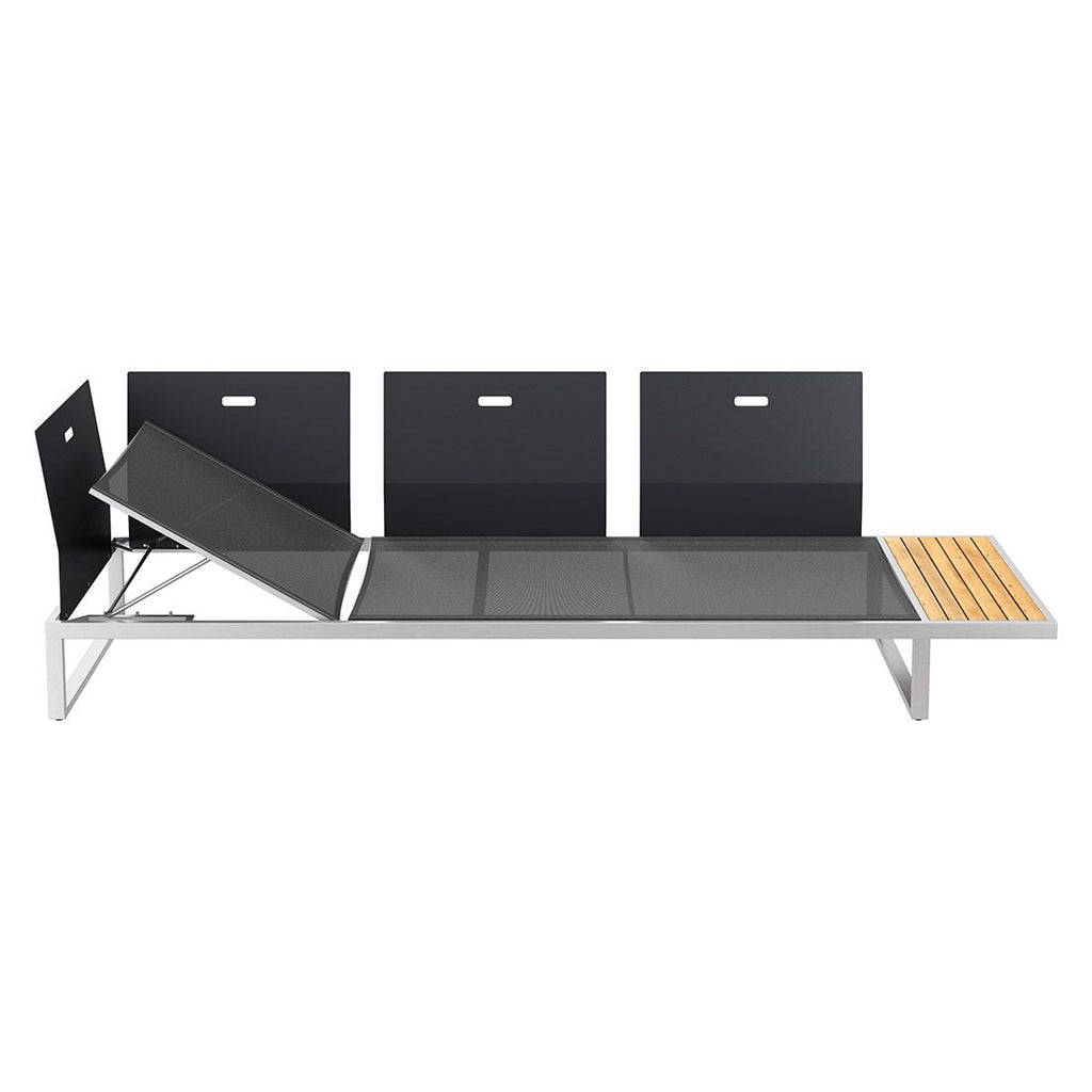 Montert Hagesofa Capri justerbar rustfritt stål 240 cm på terrasse