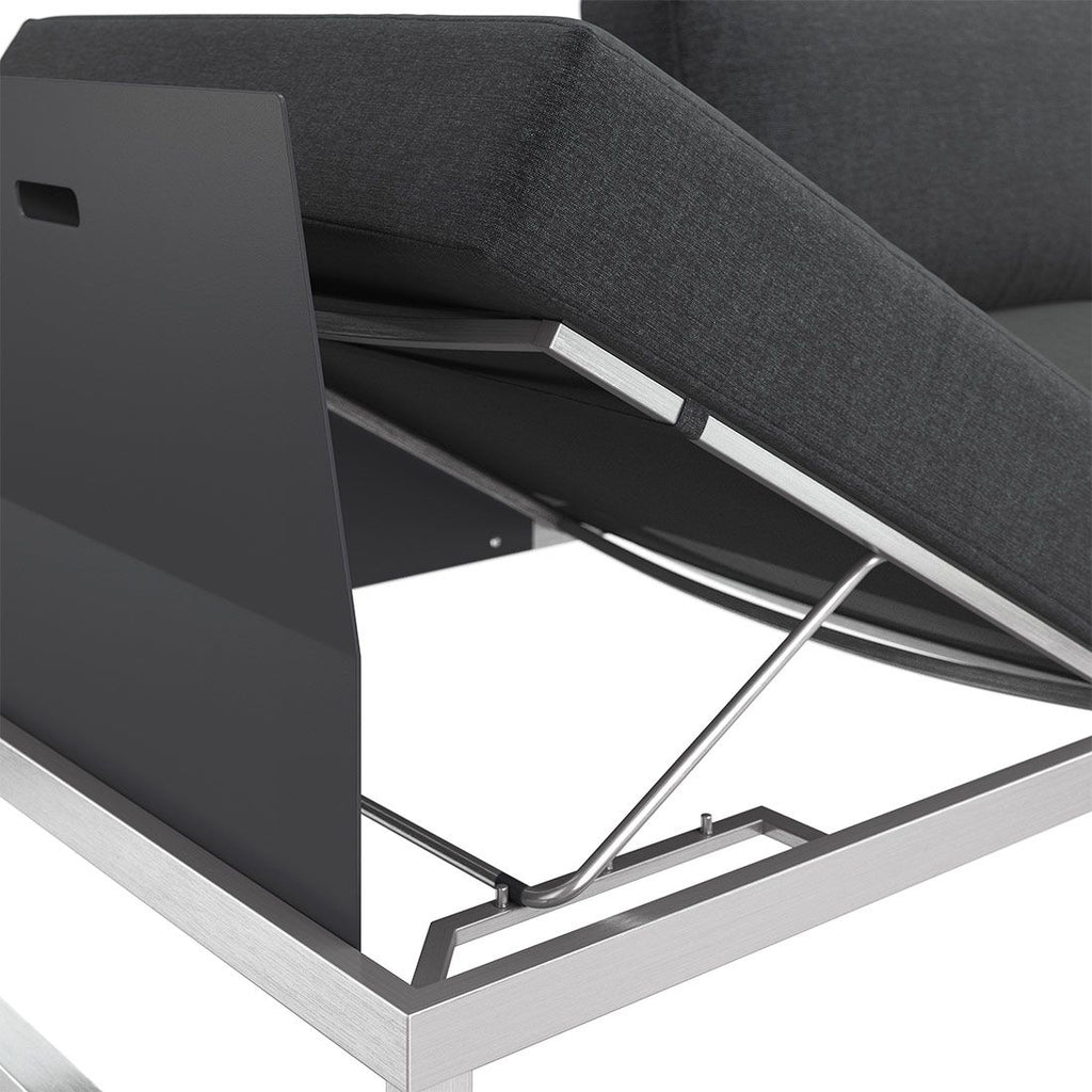 Hagesofa Capri justerbar rustfritt stål 240 cm detalj av relaxfunksjon