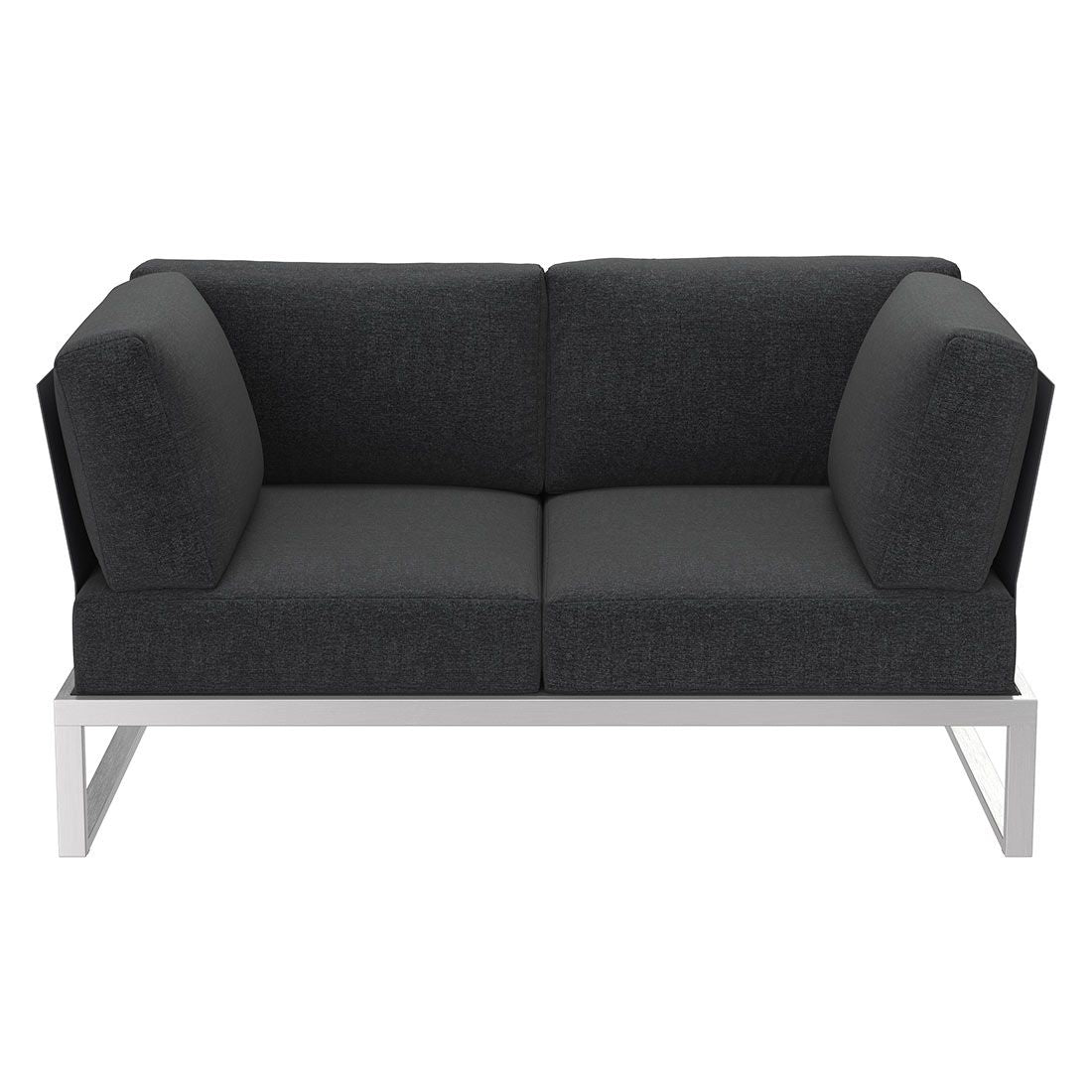 Montert Hagesofa Capri rustfritt stål 142 cm - OUTLIV i hage
