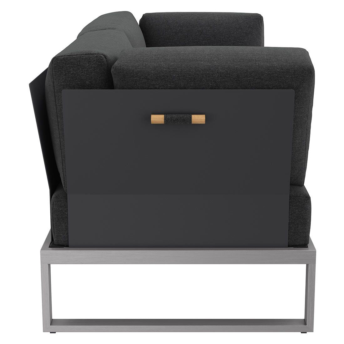 Nærbilde av tekstil på Hagesofa Capri rustfritt stål 142 cm - OUTLIV