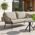 Hagesofa Cliff aluminium og tau 170 cm forfra