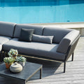 Hagesofa Club aluminium tau 171 cm antrasitt forfra