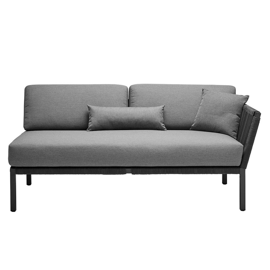 Detalj av tau og akrylstoff på Hagesofa Club aluminium tau 171 cm antrasitt