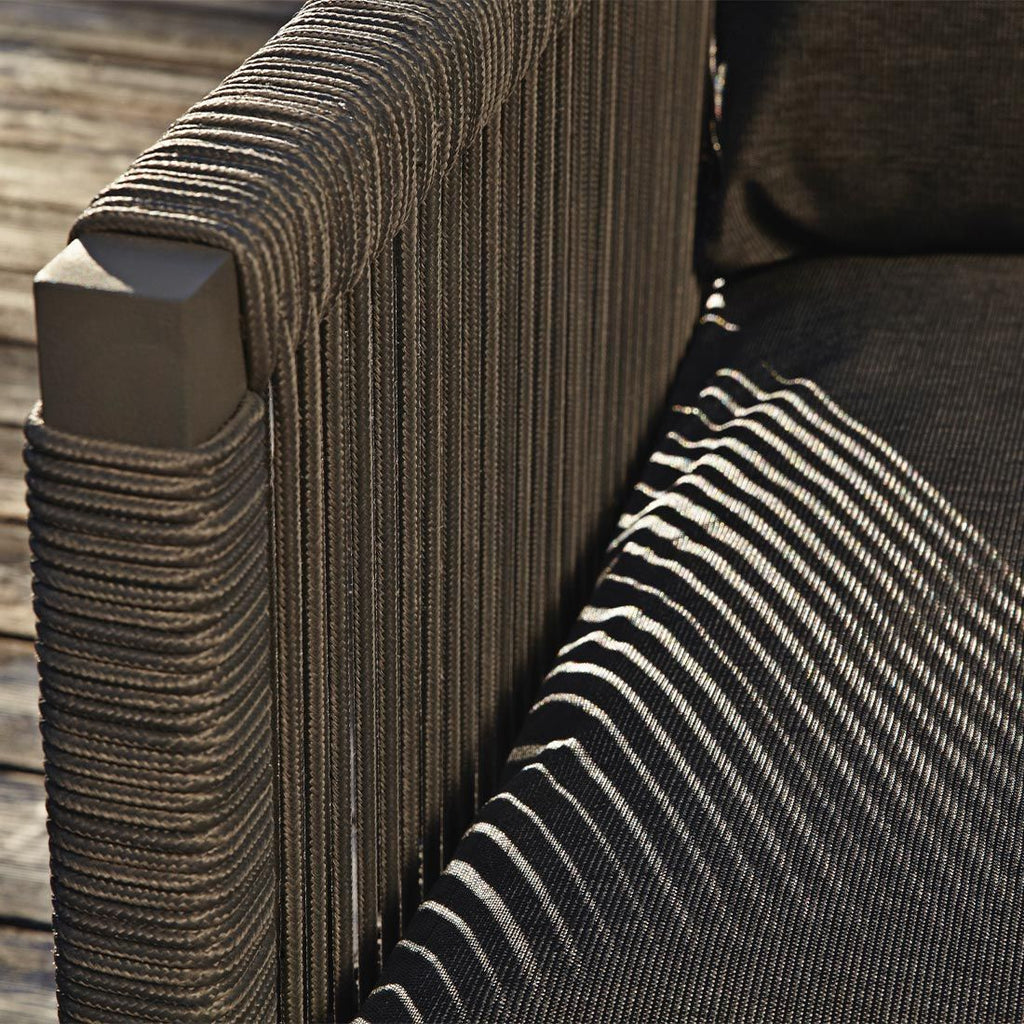 Hagesofa Club aluminium tau 171 cm antrasitt sideprofil