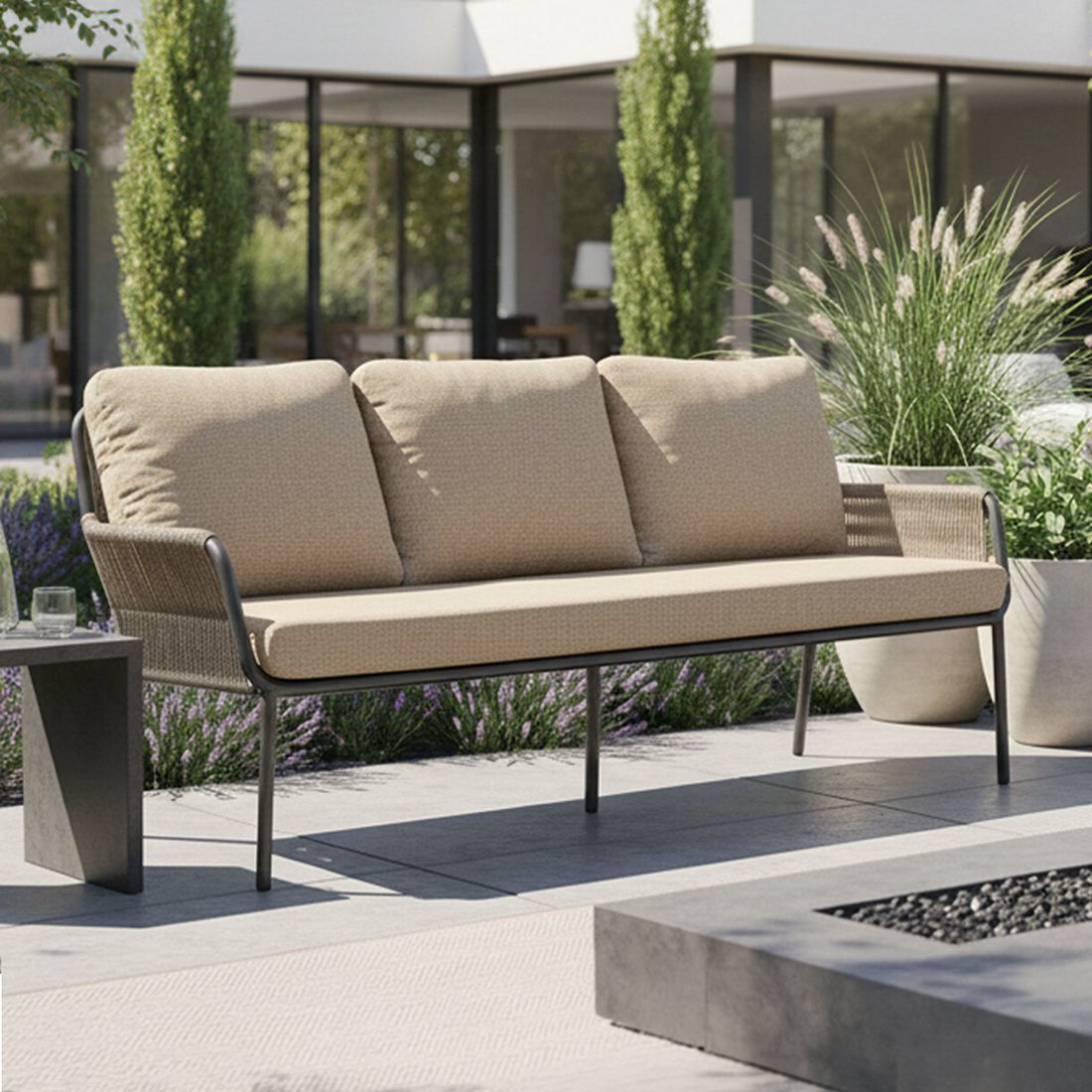 Hagesofa Como aluminium tau olefin 200 cm forfra