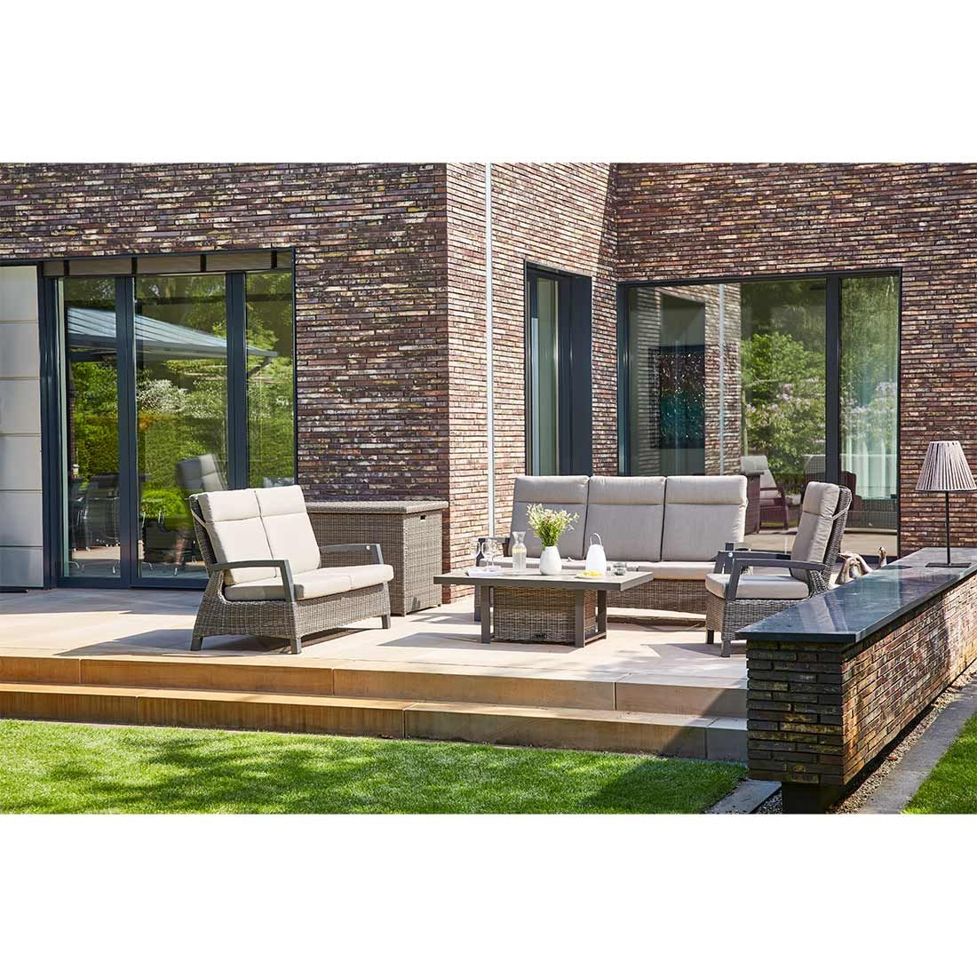 Hagesofa Corido regulerbar flettverk aluminium 146 cm bakside
